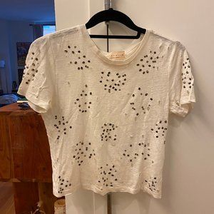 Alice & Olivia White T with Sequins